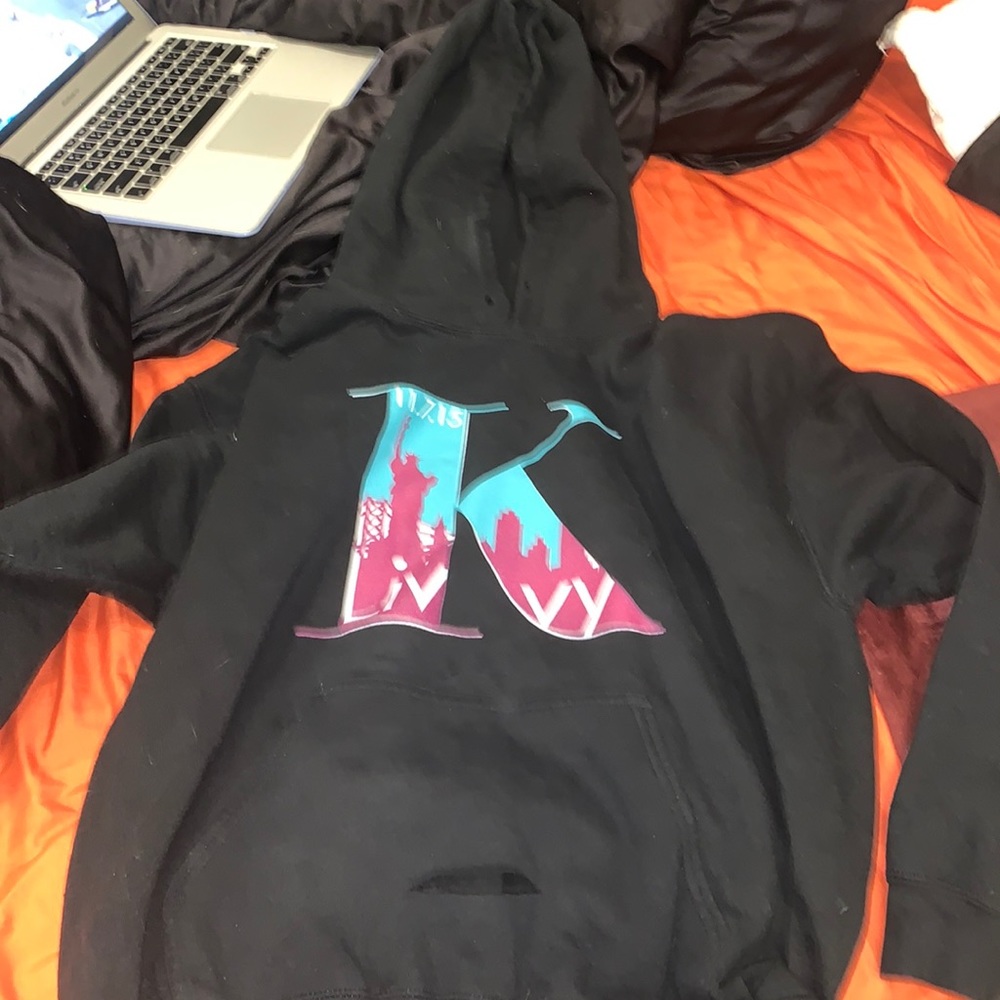black sweatshirt with font